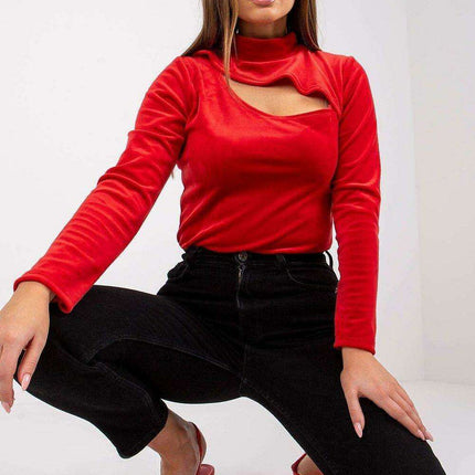 Velvet Collar Top With Edgy Front Detail For Women Online - Très Elite