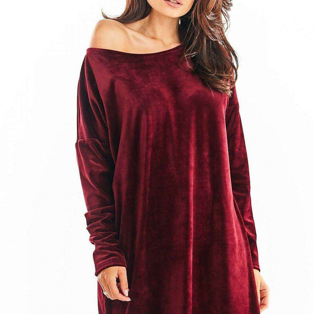 Velvet Elegance Long Sleeve Everyday Dress