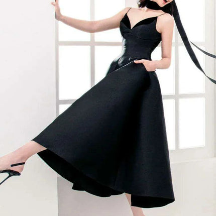 Velvet Evening Gown with Unique Patchwork and Zipper Closure - Très Elite
