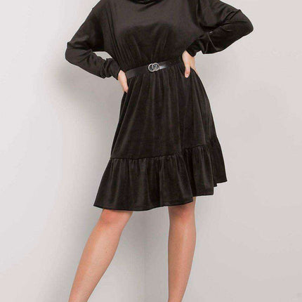 Velvet Hooded Ruffle Dress - Très Elite