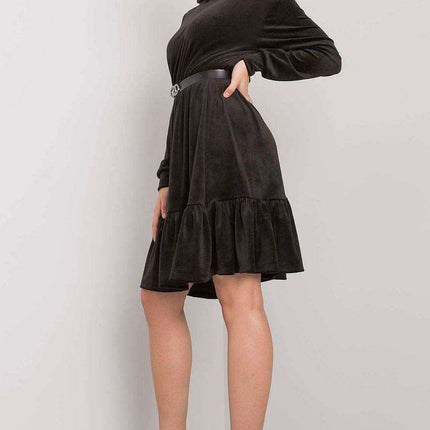 Velvet Hooded Ruffle Dress - Très Elite
