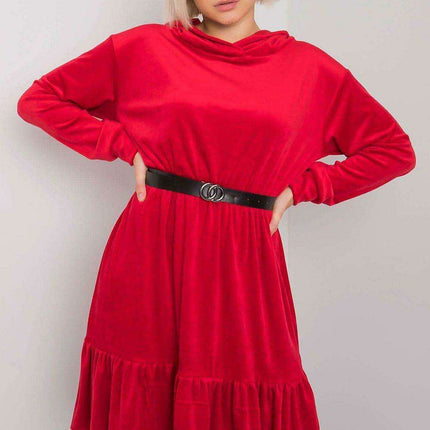Velvet Hooded Ruffle Dress - Très Elite