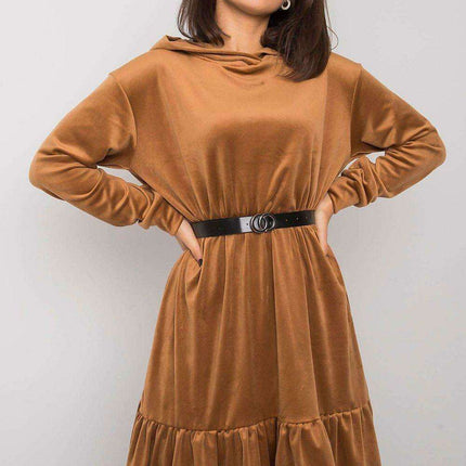 Velvet Hooded Ruffle Dress - Très Elite