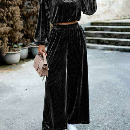 Velvet Sophistication Women's 2-Piece Suit Set for Effortless Elegance