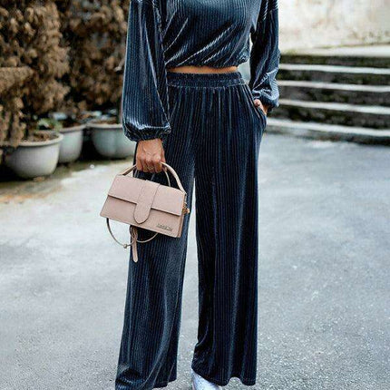 Velvet Sophistication Women's 2-Piece Suit Set for Effortless Elegance