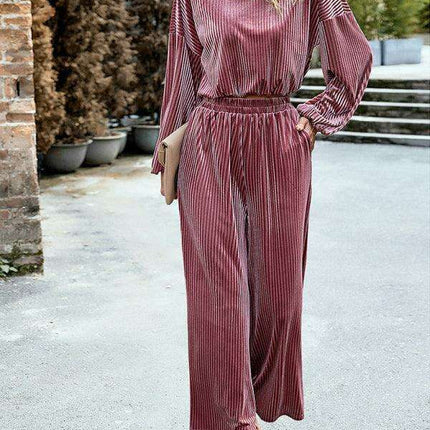 Velvet Sophistication Women's 2-Piece Suit Set for Effortless Elegance