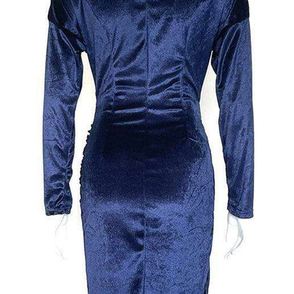 Velvet Vixen V-Neck Bodycon Dress with Elegant Split Detail - Perfect for Evening Affairs! - Très Elite