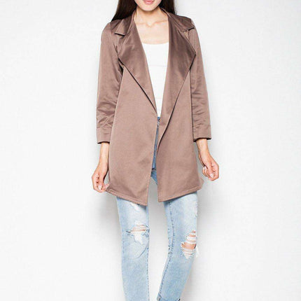 Venaton Classic Open-Front Coat - Embrace Effortless Sophistication - Très Elite