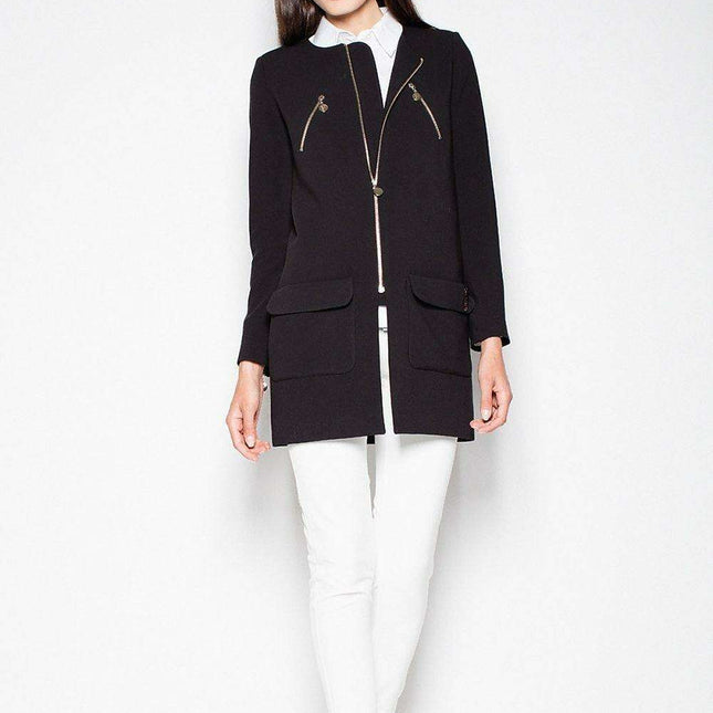 Venaton Modern Elegance Zippered Overcoat
