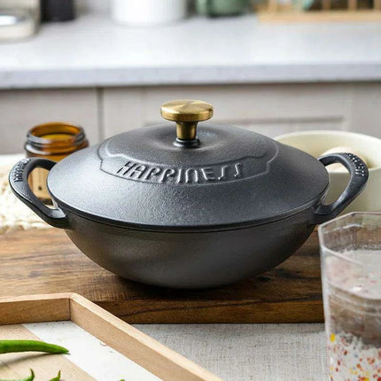 Versatile 21cm Enamel-Coated Cast Iron Stew Pot for Low-Pressure Cooking - Très Elite