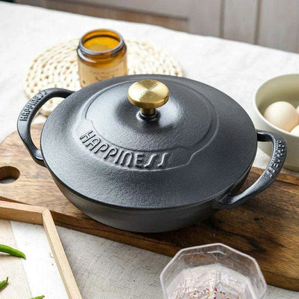 Versatile 21cm Enamel-Coated Cast Iron Stew Pot for Low-Pressure Cooking - Très Elite