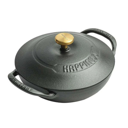 Versatile 21cm Enamel-Coated Cast Iron Stew Pot for Low-Pressure Cooking - Très Elite