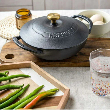 Versatile 21cm Enamel-Coated Cast Iron Stew Pot for Low-Pressure Cooking - Très Elite