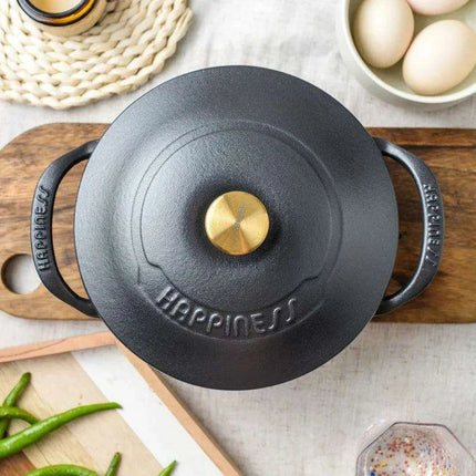 Versatile 21cm Enamel-Coated Cast Iron Stew Pot for Low-Pressure Cooking - Très Elite