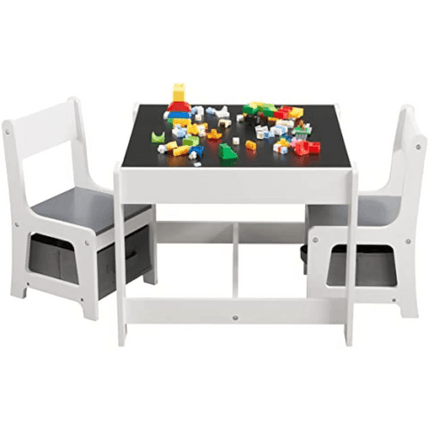 Versatile 3-in-1 Children's Wooden Activity Table Set with Hidden Storage - Ideal for Learning and Play - Très Elite