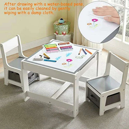 Versatile 3-in-1 Children's Wooden Activity Table Set with Hidden Storage - Ideal for Learning and Play - Très Elite