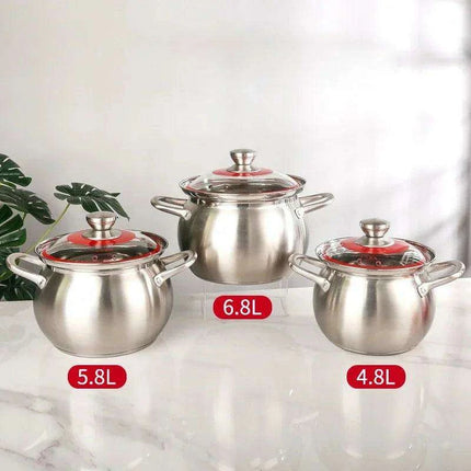 Versatile 304 Stainless Steel Large Soup Pot - Perfect for Gas and Induction Cooking - Très Elite