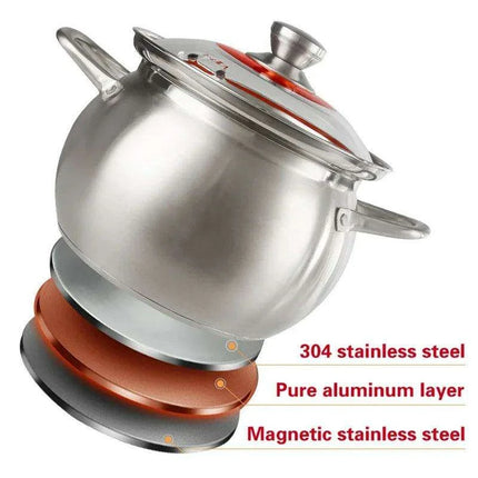 Versatile 304 Stainless Steel Large Soup Pot - Perfect for Gas and Induction Cooking - Très Elite