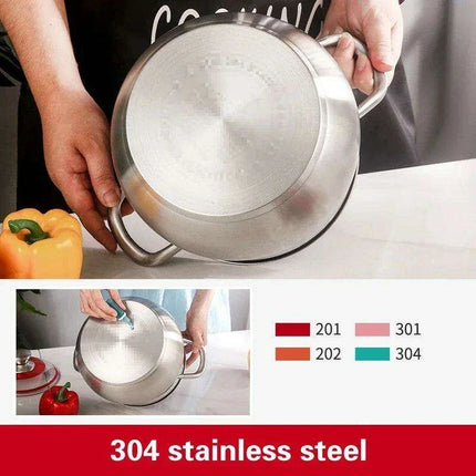 Versatile 304 Stainless Steel Large Soup Pot - Perfect for Gas and Induction Cooking - Très Elite