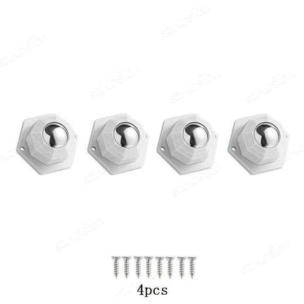 Versatile 360° Mini Swivel Caster Wheel Set - 4Pcs Stainless Steel & Nylon Adhesive Furniture Movers..