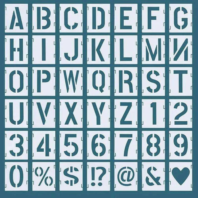 Versatile 42-Piece Interlocking Alphabet and Number Stencil Set for Creative DIY Art on Any Surface