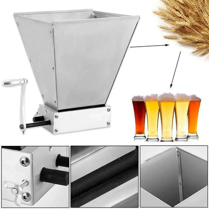 Versatile 4L Capacity Stainless Steel Malt Mill for Home Brewing - Très Elite