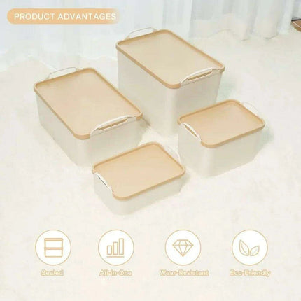 Versatile 8-Piece White Plastic Storage Bins Set for Ultimate Organization - Très Elite