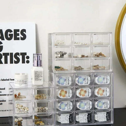 Versatile Acrylic Storage Box for Contact Lenses and Jewelry with Dust Protection - Très Elite