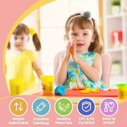 Versatile Activity Table and Chair Set for Kids with 2 Adjustable Chairs - Ideal Creative Space for Ages 3-8 - Très Elite