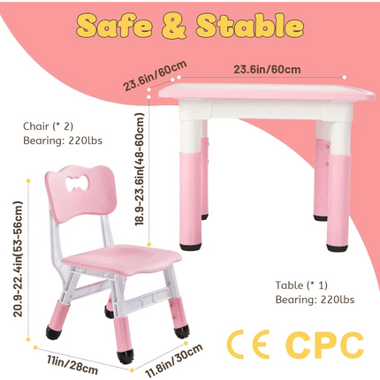 Versatile Adjustable Art Table and Chair Set for Kids - Perfect for Creative Fun and Easy Cleanup - Très Elite