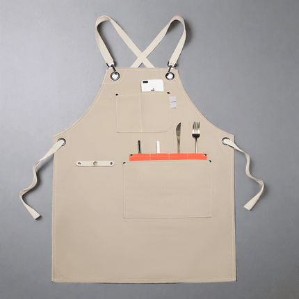 Versatile Canvas Apron with Large Storage Pocket for Gardeners and Creatives - Très Elite