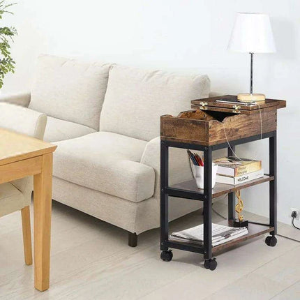 Versatile Charging End Table with Storage Solutions for Compact Living Spaces - Très Elite