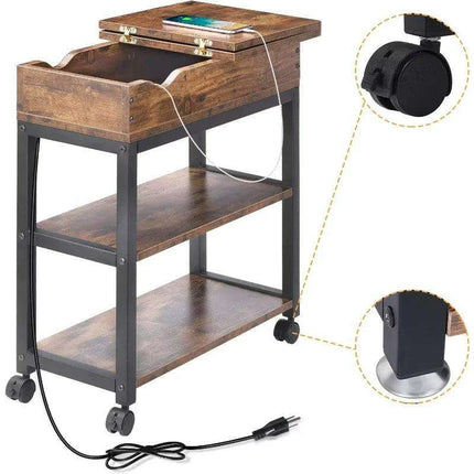 Versatile Charging End Table with Storage Solutions for Compact Living Spaces - Très Elite