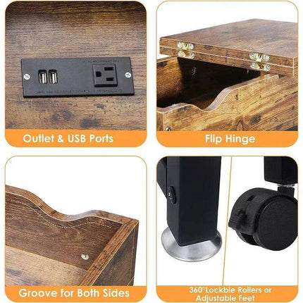 Versatile Charging End Table with Storage Solutions for Compact Living Spaces - Très Elite
