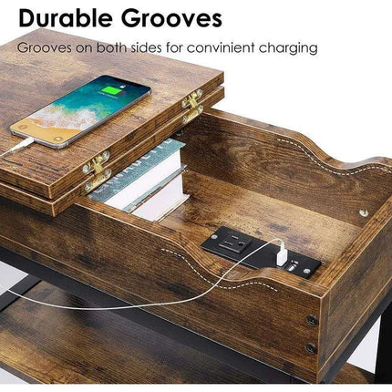 Versatile Charging End Table with Storage Solutions for Compact Living Spaces - Très Elite