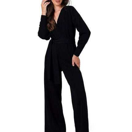 Versatile Chic Knit Jumpsuit with Adjustable Belt