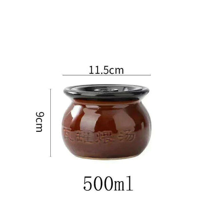 Versatile Clay Cooking Pots Set for Soups, Stews, Rice, Noodles, and Porridge - Sizes from 250ml to 800ml - Très Elite