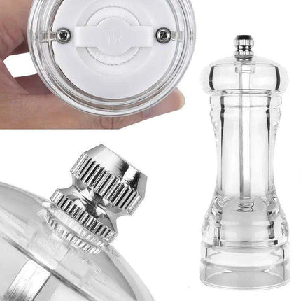 Versatile Clear Acrylic Pepper Mill with Adjustable Grinding Settings - Très Elite