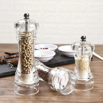 Versatile Clear Acrylic Pepper Mill with Adjustable Grinding Settings - Très Elite