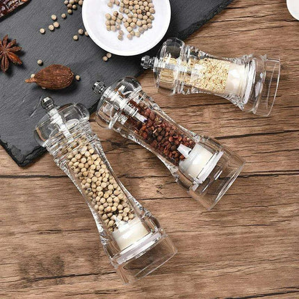 Versatile Clear Acrylic Pepper Mill with Adjustable Grinding Settings - Très Elite