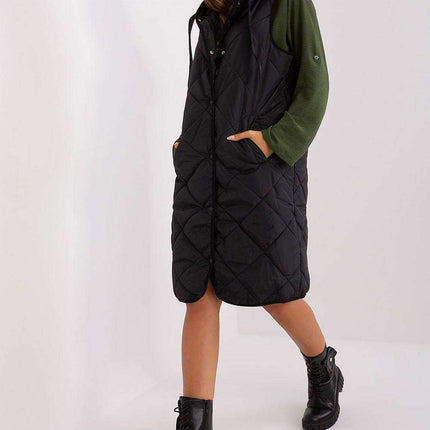 Versatile Extended Length Quilted Hooded Vest - Très Elite