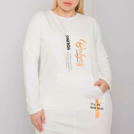 Versatile Grey Melange Long Sleeve Dress with Handy Pocket - Très Elite