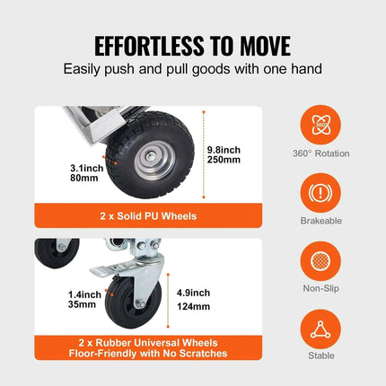 Versatile Heavy-Duty Aluminum Folding Dolly Cart - Ultimate Transport Solution for Industrial and Retail Use - Très Elite