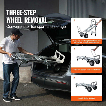 Versatile Heavy-Duty Aluminum Folding Dolly Cart - Ultimate Transport Solution for Industrial and Retail Use - Très Elite