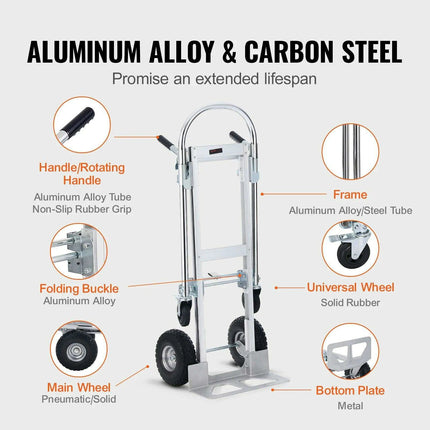 Versatile Heavy-Duty Aluminum Folding Hand Truck for Efficient Goods Transport on Any Terrain - Très Elite