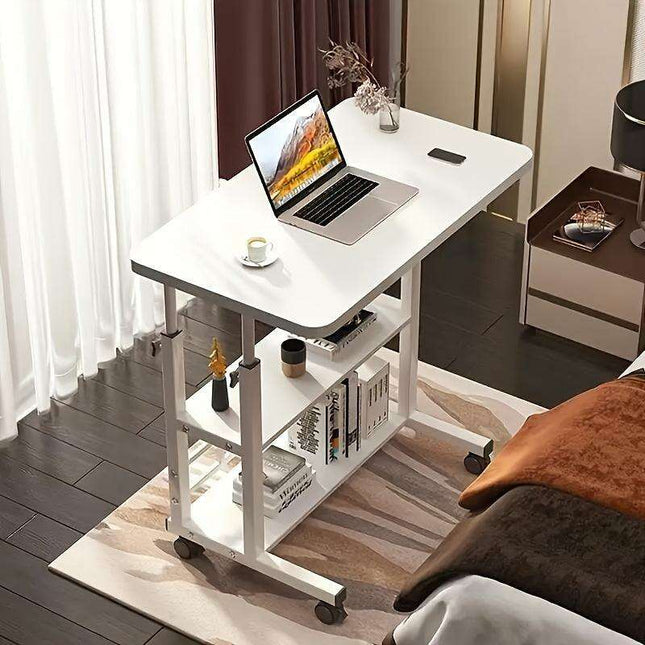 Versatile Height-Adjustable Rolling Workspace Desk with Storage for Home, Office, and Outdoor Use