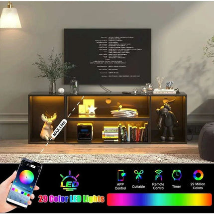 Versatile LED TV Stand with Customizable Ambiance and Organizational Solutions - Très Elite