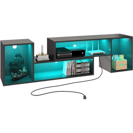 Versatile LED TV Stand with Customizable Ambiance and Organizational Solutions - Très Elite
