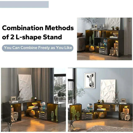 Versatile LED TV Stand with Customizable Ambiance and Organizational Solutions - Très Elite