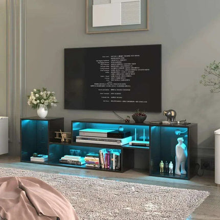 Versatile LED TV Stand with Customizable Ambiance and Organizational Solutions - Très Elite